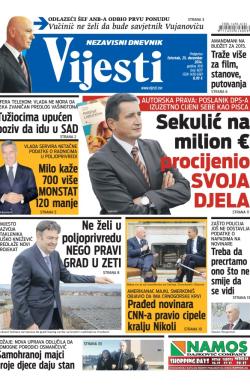 Vijesti - broj 6017, 25. dec 2014.