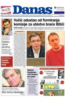 Danas - broj 6498, 15. jul 2015.