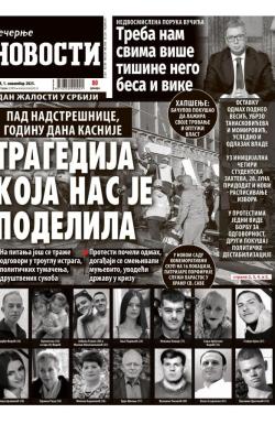 Večernje novosti - broj 5546, 1. nov 2025.