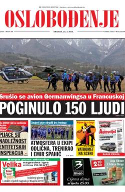 Oslobođenje - broj 24.540, 25. mar 2015.