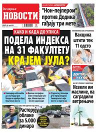 Večernje novosti - broj 5385, 24. maj 2025.