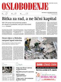 Oslobođenje - broj 25439, 21. sep 2017.