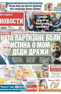 Večernje novosti - broj 1534, 22. maj 2015.