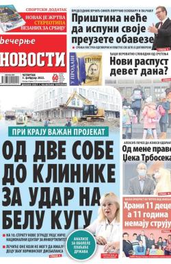 Večernje novosti - broj 4212, 3. feb 2022.