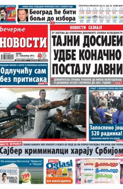 Večernje novosti - broj 1099, 22. nov 2013.