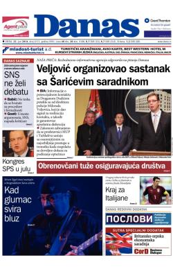 Danas - broj 6113, 25. jun 2014.
