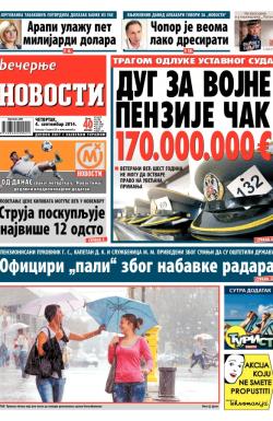 Večernje novosti - broj 1278, 4. sep 2014.