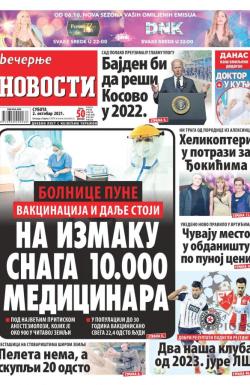 Večernje novosti - broj 4092, 2. okt 2021.