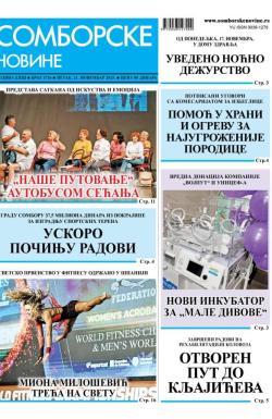 Somborske novine - broj 3726, 21. nov 2025.