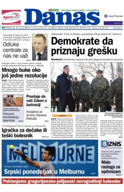 Danas - broj 5586, 14. jan 2013.