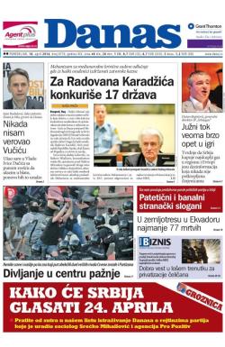 Danas - broj 6776, 18. apr 2016.