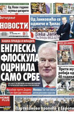 Večernje novosti - broj 2800, 24. nov 2017.