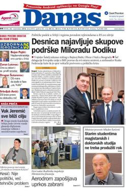 Danas - broj 6934, 23. sep 2016.