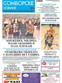 Somborske novine - broj 3359, 9. nov 2018.