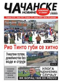 Čačanske novine - broj 742, 27. apr 2021.