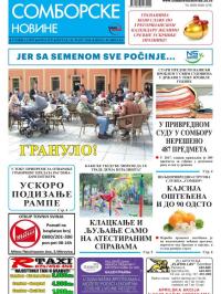 Somborske novine - broj 3327, 30. mar 2018.