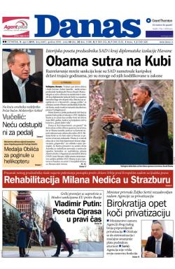 Danas - broj 6401, 9. apr 2015.