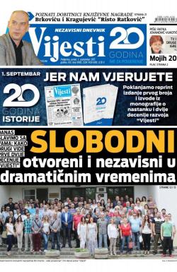 Vijesti - broj 6985, 1. sep 2017.