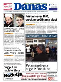 Danas - broj 5660, 29. mar 2013.