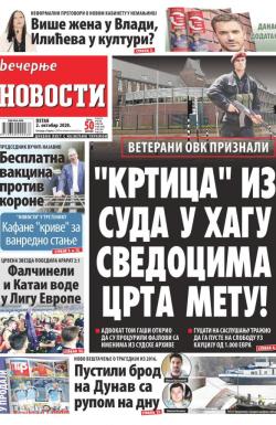 Večernje novosti - broj 3732, 2. okt 2020.