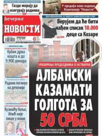 Večernje novosti - broj 3311, 22. jul 2019.