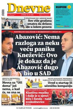 Dnevne novine - broj 3133, 26. okt 2021.