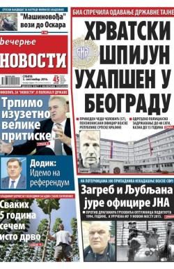 Večernje novosti - broj 2001, 3. sep 2016.