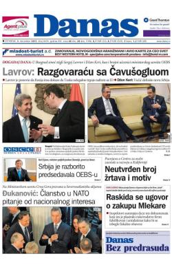 Danas - broj 6639, 3. dec 2015.