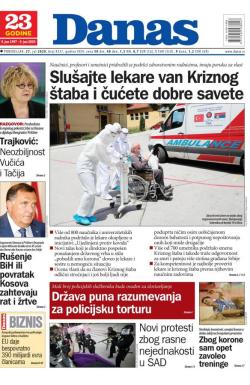 Danas - broj 8337, 27. jul 2020.