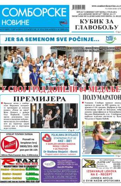 Somborske novine - broj 3335, 25. maj 2018.