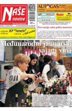 Naše novine, Temerin - broj 226, 24. jan 2014.