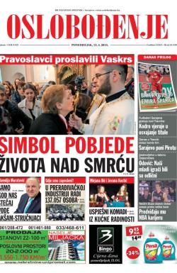 Oslobođenje - broj 24.559, 13. apr 2015.