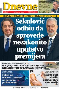 Dnevne novine - broj 3109, 28. sep 2021.