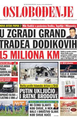 Oslobođenje - broj 24.737, 8. okt 2015.