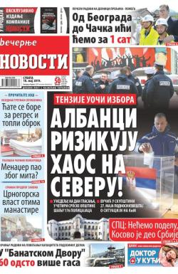 Večernje novosti - broj 3246, 18. maj 2019.