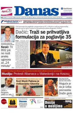 Danas - broj 6637, 1. dec 2015.