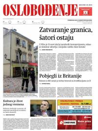 Oslobođenje - broj 26334, 23. mar 2020.