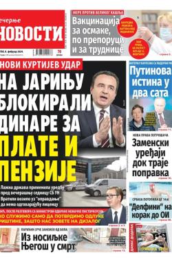 Večernje novosti - broj 4930, 8. feb 2024.