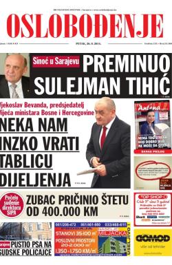 Oslobođenje - broj 24.360, 26. sep 2014.