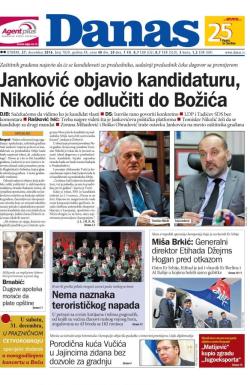 Danas - broj 7029, 27. dec 2016.