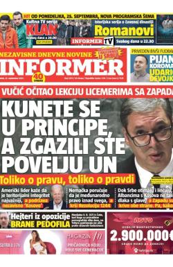 Informer - broj 3479, 22. sep 2023.