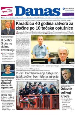 Danas - broj 6752, 25. mar 2016.