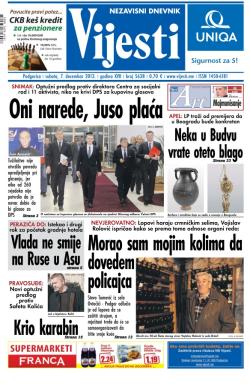 Vijesti - broj 5598, 7. dec 2013.