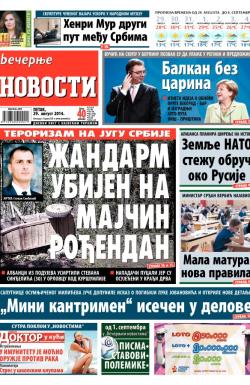 Večernje novosti - broj 1272, 29. avg 2014.