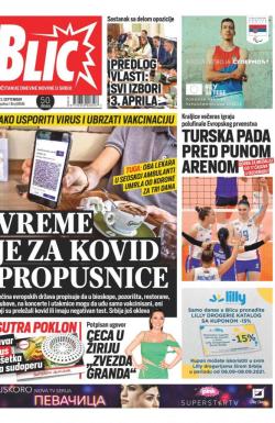 Blic - broj 8806, 3. sep 2021.