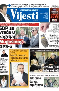 Vijesti - broj 5907, 6. sep 2014.