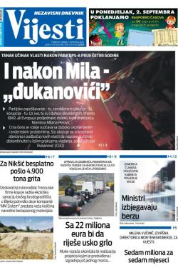 Vijesti - broj 9465, 1. sep 2024.