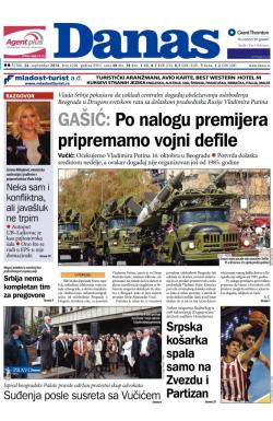 Danas - broj 6206, 26. sep 2014.