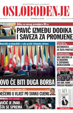 Oslobođenje - broj 24.380, 16. okt 2014.