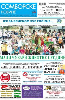 Somborske novine - broj 3337, 8. jun 2018.